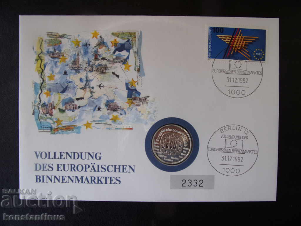 NUMISBRIEFE Germany ECU 1992 Silver '999 UNC Rare