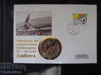 NUMISBRIEFE Andorra 1 Crown Γιβραλτάρ 1991 UNC Σπάνιες