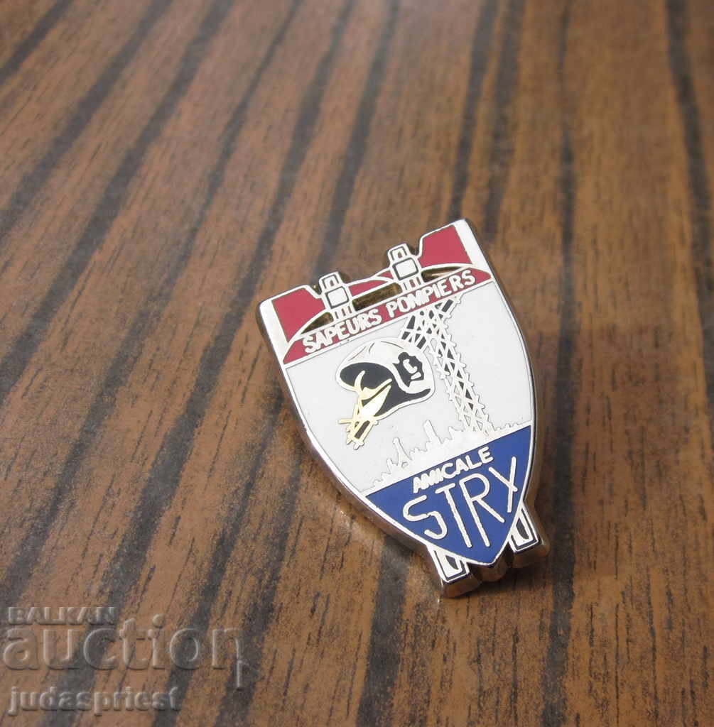 Auction  old french fire badge fire badge enamel