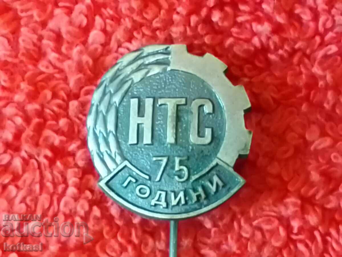 Old pin badge 75 years NTS National Technical Union excellent - 6 Old pin badge 75 years NTS National Technical Union excellent - 6