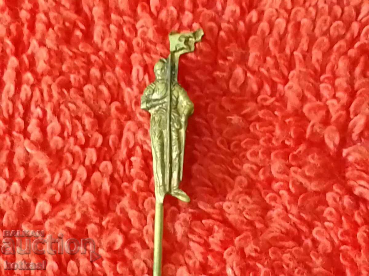 Παλιό Μπρούτζινο Σήμα Καρφίτσας Άντρας Ιππότης Τυποποιημένος - 6 Παλιό Μπρούτζινο Σήμα Καρφίτσας Άντρας Ιππότης Τυποποιημένος - 6