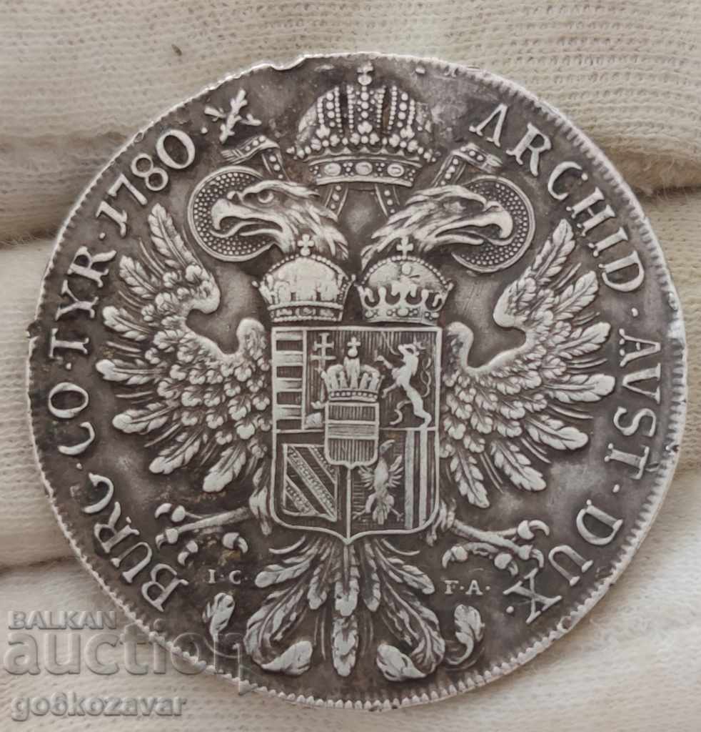 Auction Thaler Original! Austria I.C.F.A 1780 M. Theresia Silver! Auction Thaler Original! Austria I.C.F.A 1780 M. Theresia Silver!