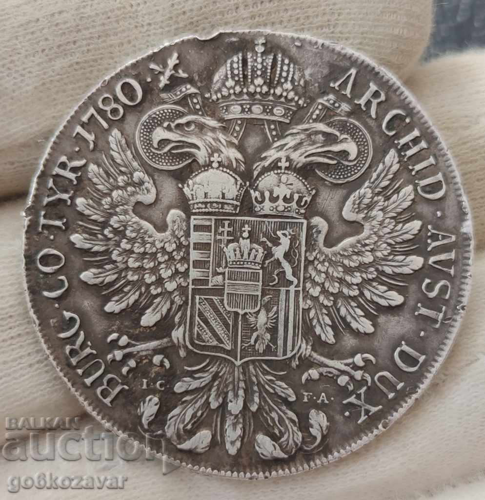 Thaler Original! Austria I.C.F.A 1780 M. Theresia Silver! - 5 Thaler Original! Austria I.C.F.A 1780 M. Theresia Silver! - 5