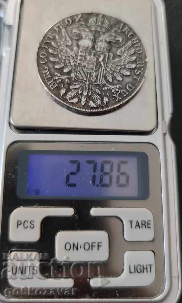 Thaler Original! Austria I.C.F.A 1780 M. Theresia Silver! - 6