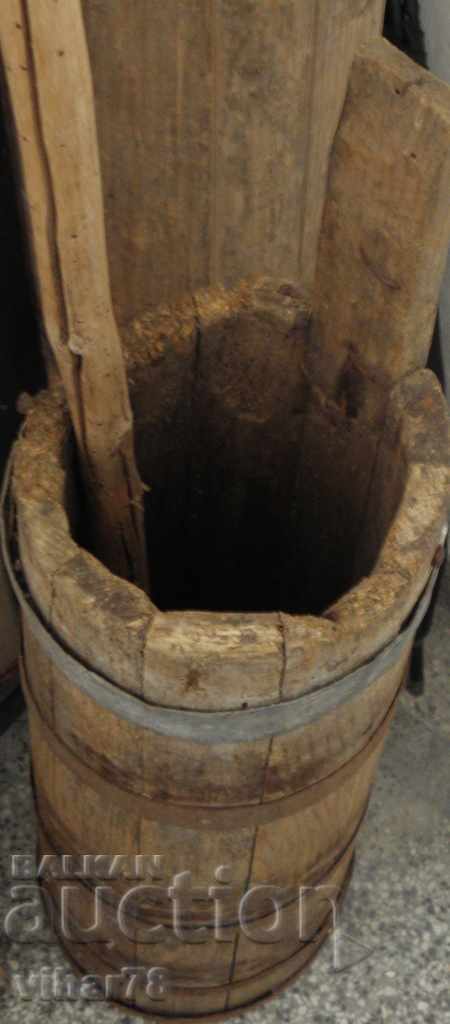 an old wooden oil bucket - 6 an old wooden oil bucket - 6