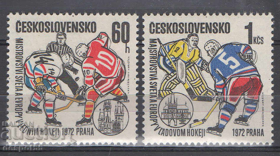 1972. Cehoslovacia. Peninsula mondială și europeană, hochei pe gheață