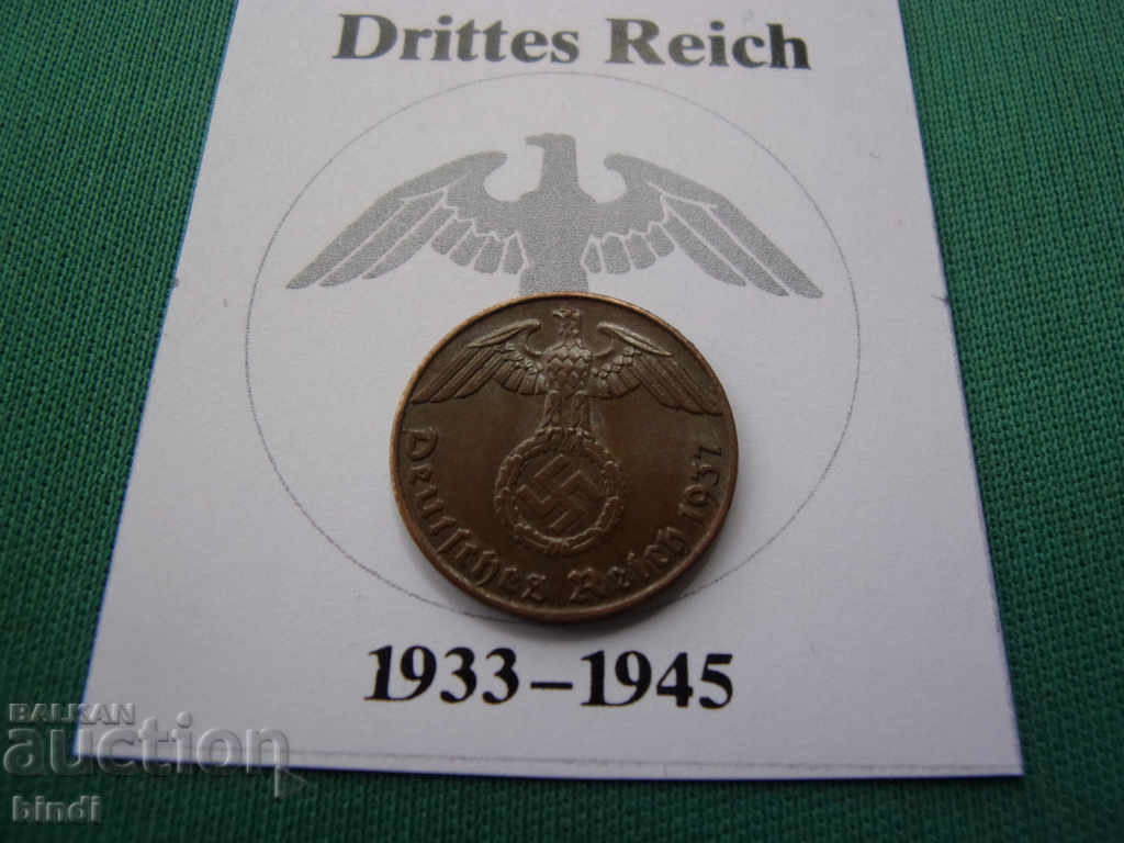 Germania III Reich 1 Pfennig 1937 J Rare cu preț € 2.84 | 5.55 BGN