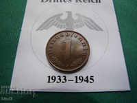 Γερμανία III Ράιχ 1 Pfennig 1937 J Rare
