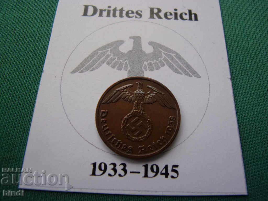 Γερμανία III Ράιχ 1 Pfennig 1938 A Rare
