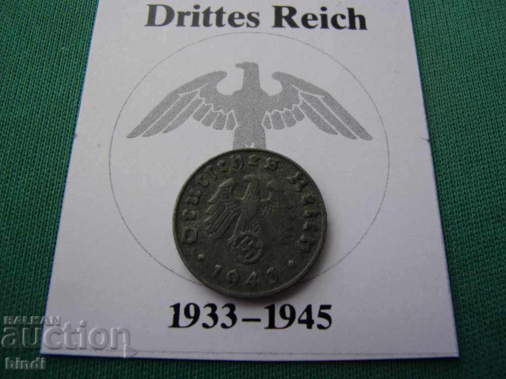 Germania III Reich 1 Pfennig 1943 D Rare cu preț € 2.79 | 5.46 BGN