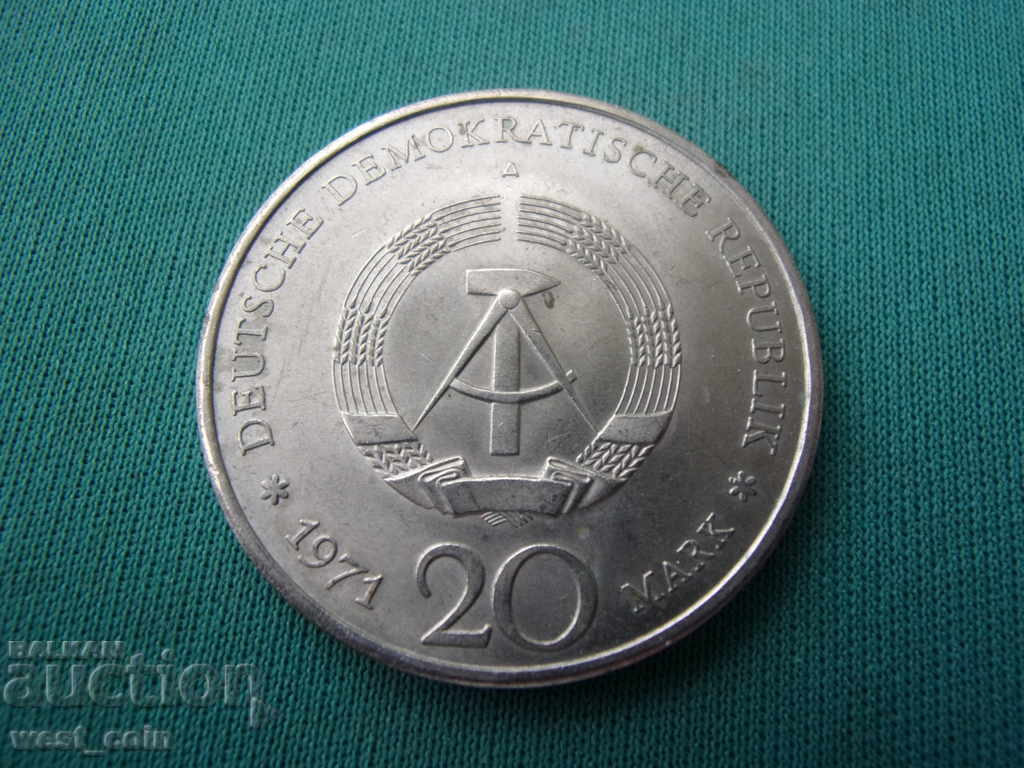 ГДР  20  Марки 1971 UNC