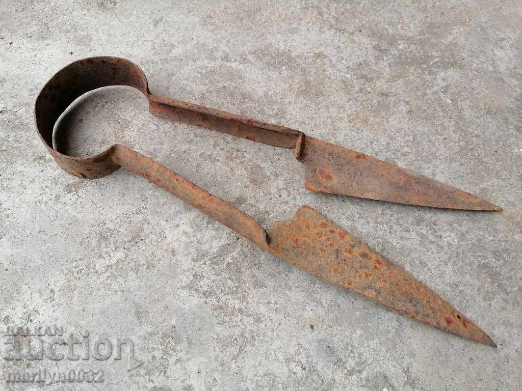 Old scissors for shearing sheep, forged iron, blade with price 39.00 BGN | € 19.94 Old scissors for shearing sheep, forged iron, blade with price 39.00 BGN | € 19.94