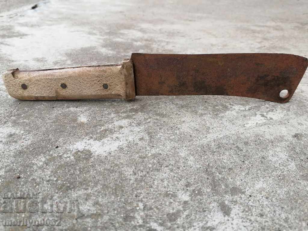 An old hand forged saber, ax, pole, knife - 6 An old hand forged saber, ax, pole, knife - 6