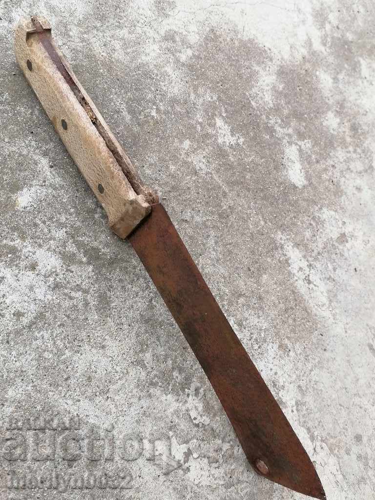 An old hand forged saber, ax, pole, knife - 7 An old hand forged saber, ax, pole, knife - 7