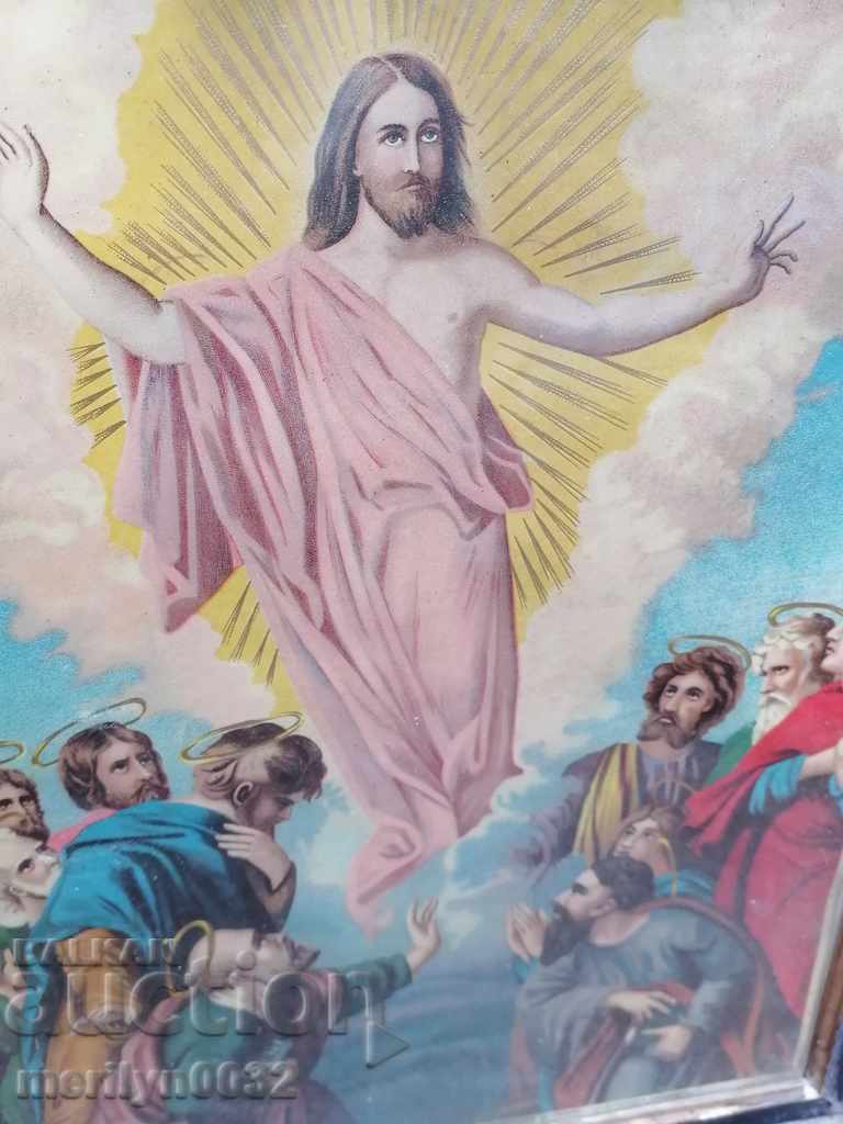 Old icon lithograph printed in the early 20th century - 5
