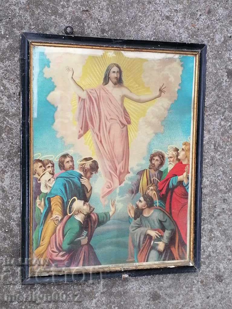 Old icon lithograph printed in the early 20th century - 6