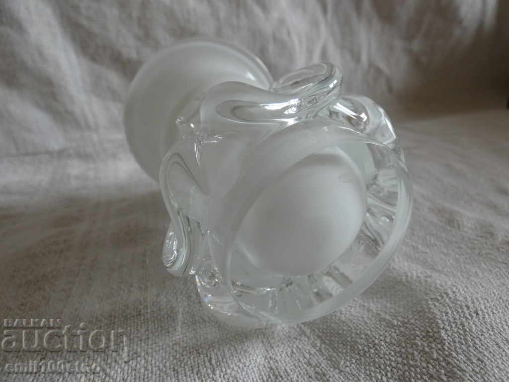 Delivery of Candlestick handmade from white glass Delivery of Candlestick handmade from white glass