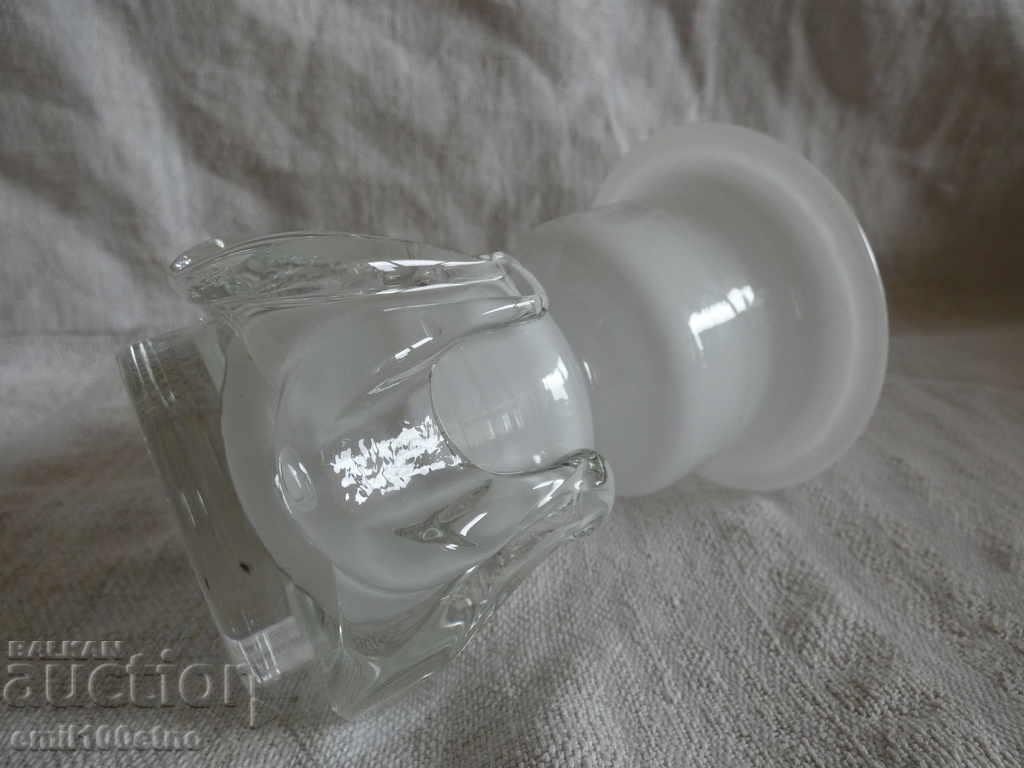 Candlestick handmade from white glass - 5 Candlestick handmade from white glass - 5