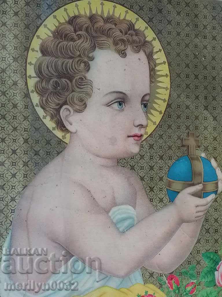 Delivery of Old Russian icon lithograph printed in the early 20th century Delivery of Old Russian icon lithograph printed in the early 20th century