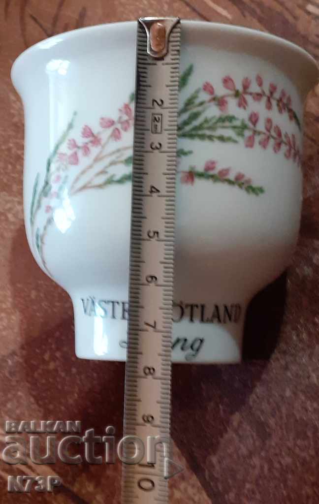 PORCELAIN GLASS. CANDLEHOLDER. RORSTRAND. SWEDEN. - 6