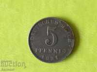 5 pfennigs 1921 "A" Γερμανία