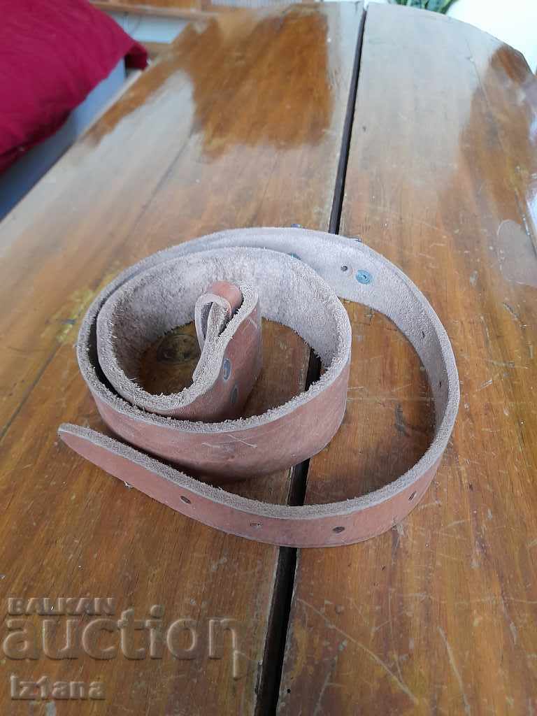 Old leather strap, rifle strap Old leather strap, rifle strap