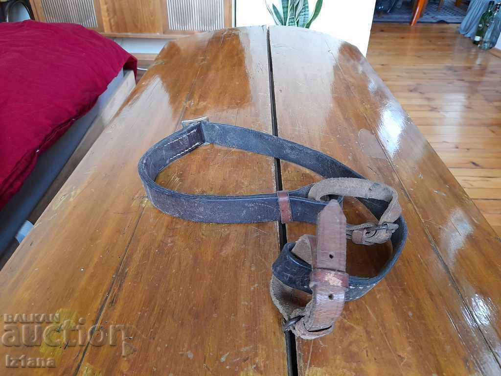 Old leather strap, rifle strap Old leather strap, rifle strap