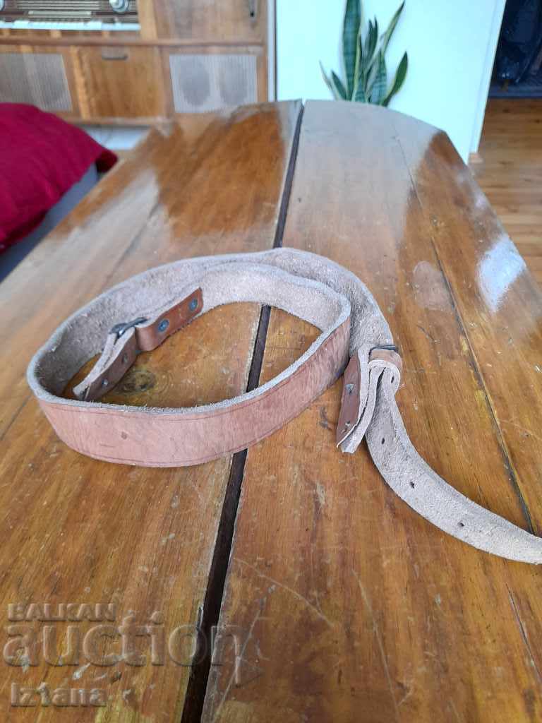 Old leather strap, rifle strap Old leather strap, rifle strap