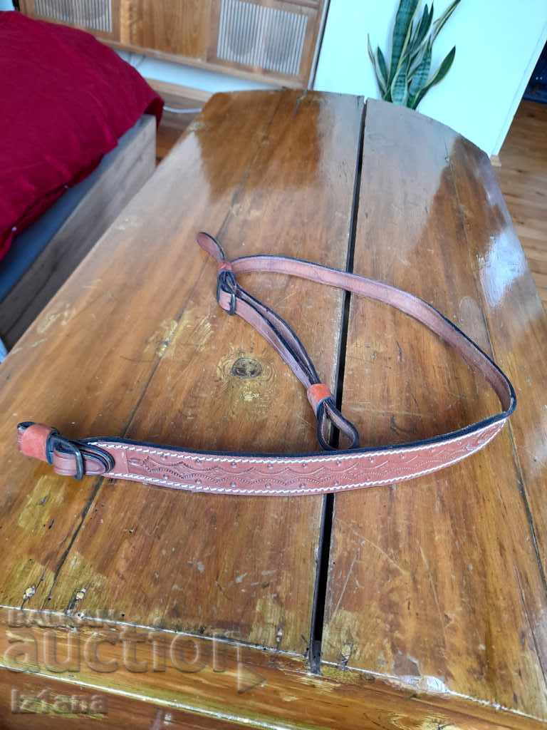 Old leather strap, rifle strap Old leather strap, rifle strap
