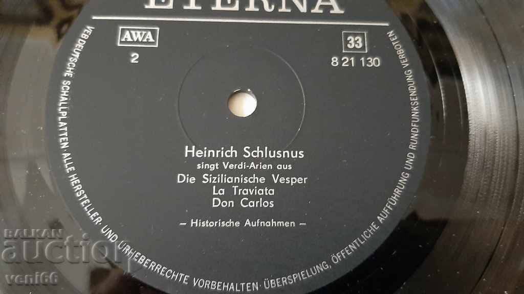 Auction Gramophone record - Heinrich Schlusnus Auction Gramophone record - Heinrich Schlusnus