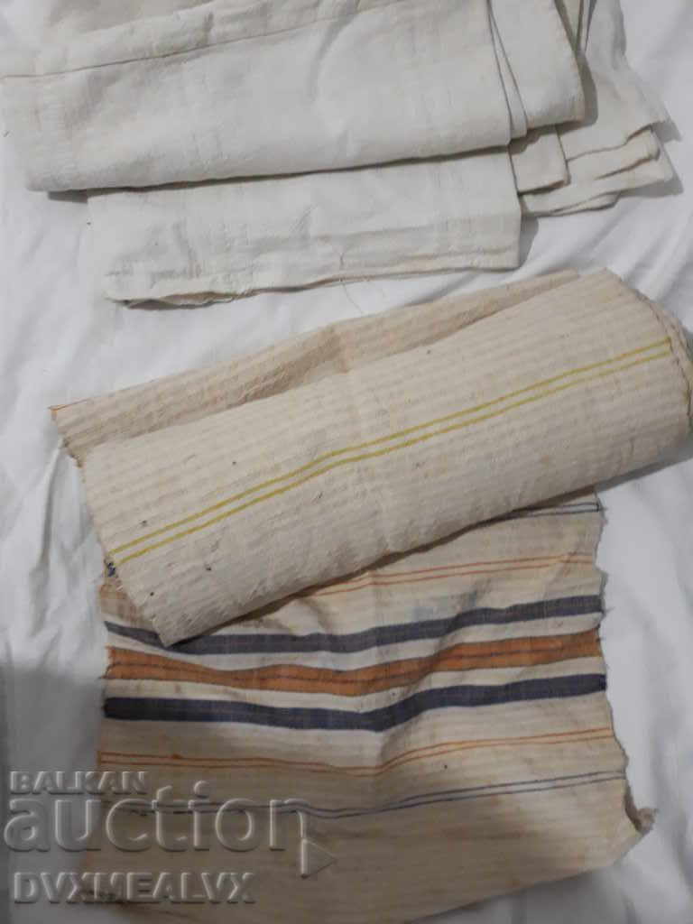 Old fine cotton towels, hand-woven, fabrics