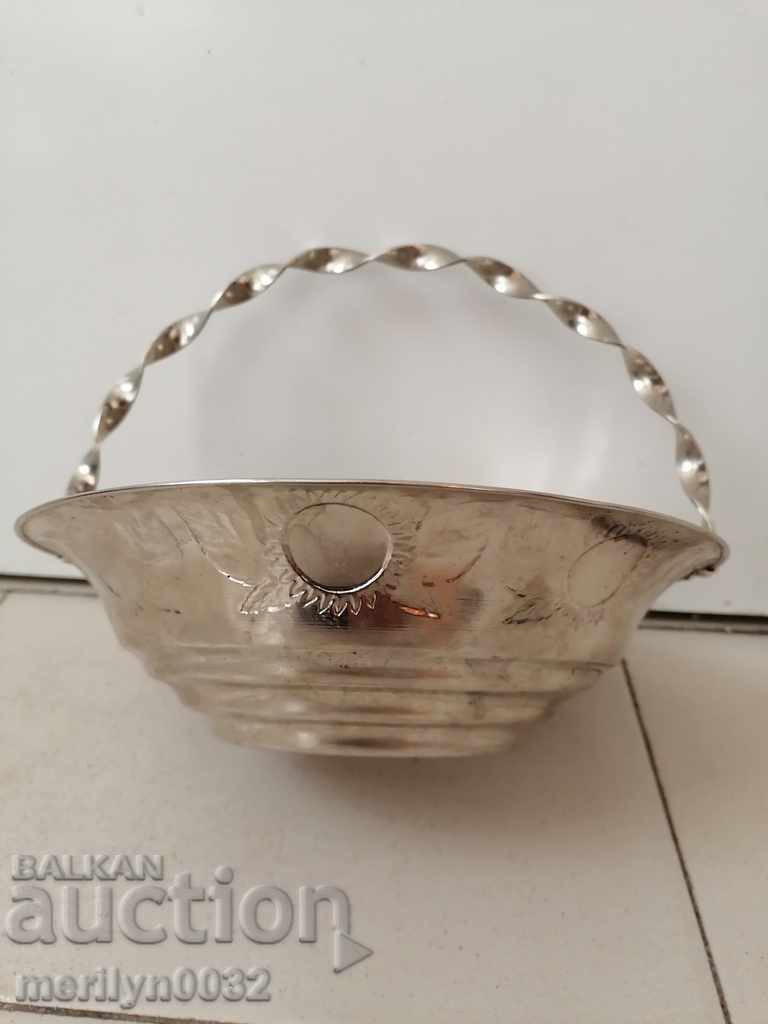 Metal basket, chocolate box USSR basket, sugar bowl - 6 Metal basket, chocolate box USSR basket, sugar bowl - 6