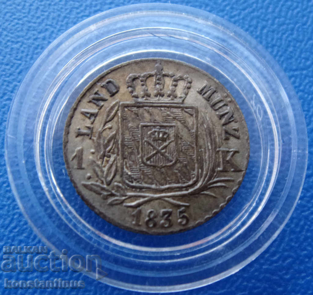 Bayern 1 Kreuzer 1835 UNC Σπάνια