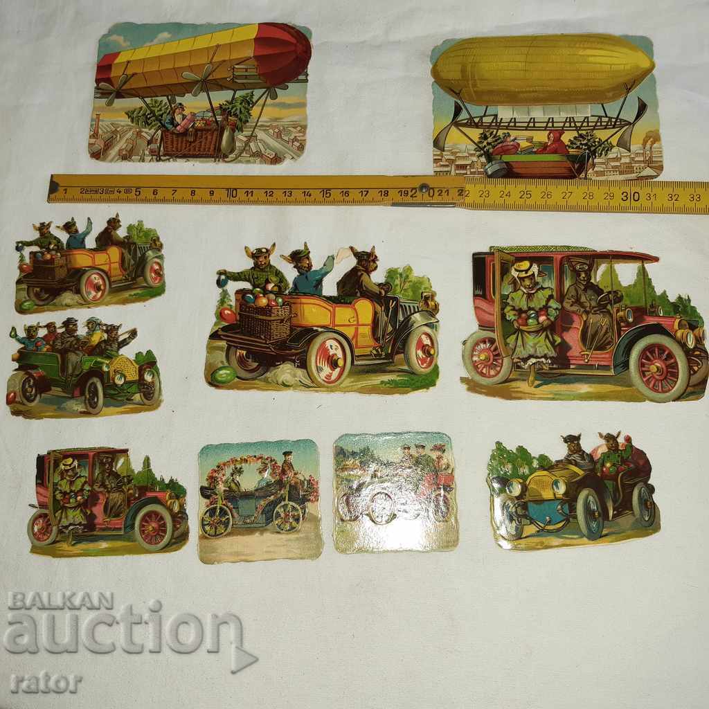 Old stickers, decals, pictures, cards - 100 years old