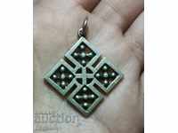 Silver Pendant Silver Cross with Granulation