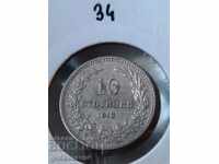 Bulgaria 10 cenți 1913 Monedă de colecție!