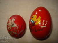 Vopsit ouă de ouă de lemn mari și mici
