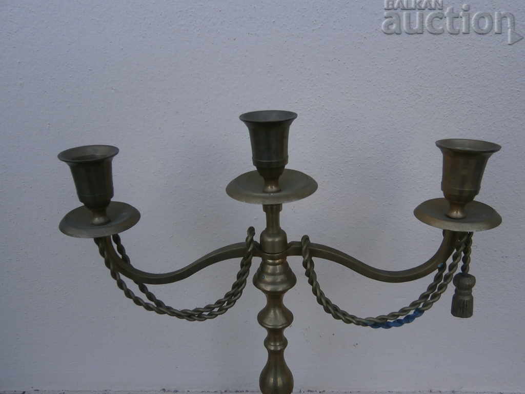 retro vintage bronze candlestick trio with price 41.00 BGN | € 20.96 retro vintage bronze candlestick trio with price 41.00 BGN | € 20.96