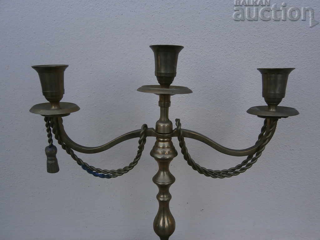 Delivery of retro vintage bronze candlestick trio Delivery of retro vintage bronze candlestick trio
