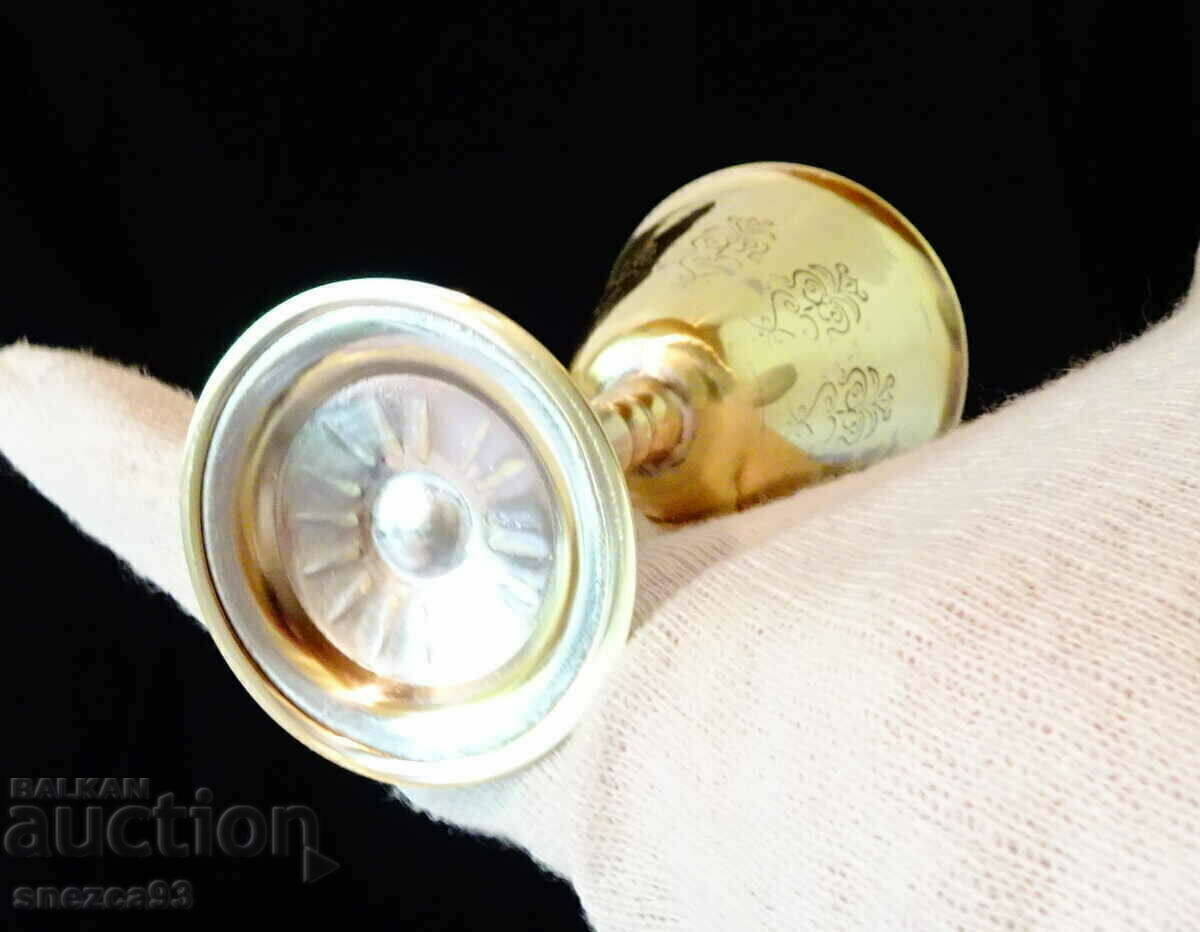 Ψηλά μπρούτζινα ποτήρια ρακιού, χαραγμένα - 5 Ψηλά μπρούτζινα ποτήρια ρακιού, χαραγμένα - 5