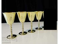 Високи бронзови чаши за ракия,гравирани