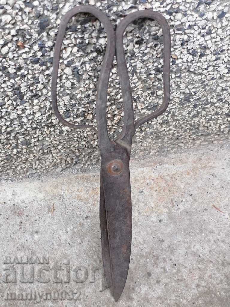 Old wrought iron scissors, knife, wrought iron scissors - 6