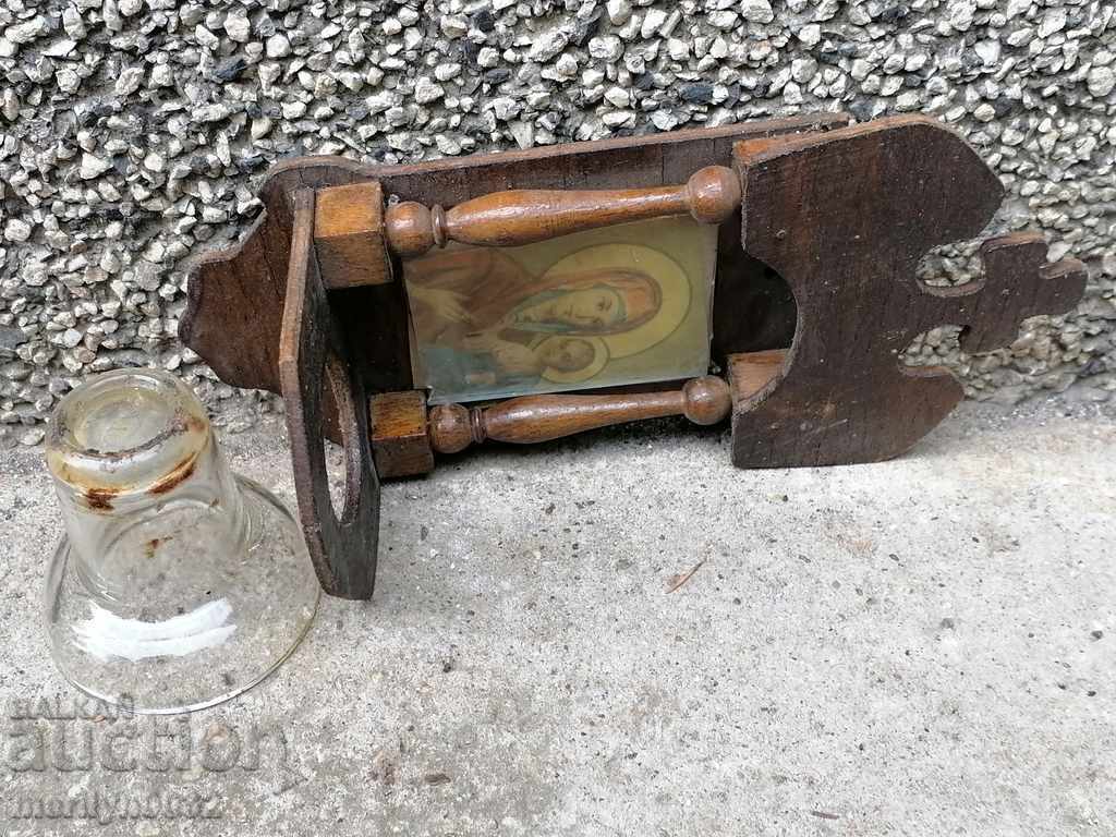 Delivery of Old homemade lamp with a glass cup Delivery of Old homemade lamp with a glass cup