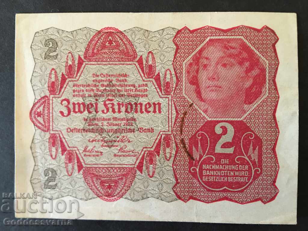 Austria 2 Krone 1919 Pick 50 Ref 6907 with price 8.00 BGN | € 4.09 Austria 2 Krone 1919 Pick 50 Ref 6907 with price 8.00 BGN | € 4.09