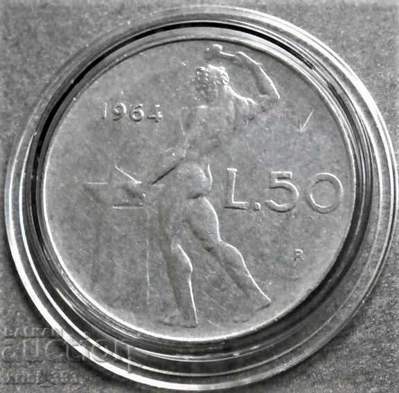 Италия 50 лири 1964