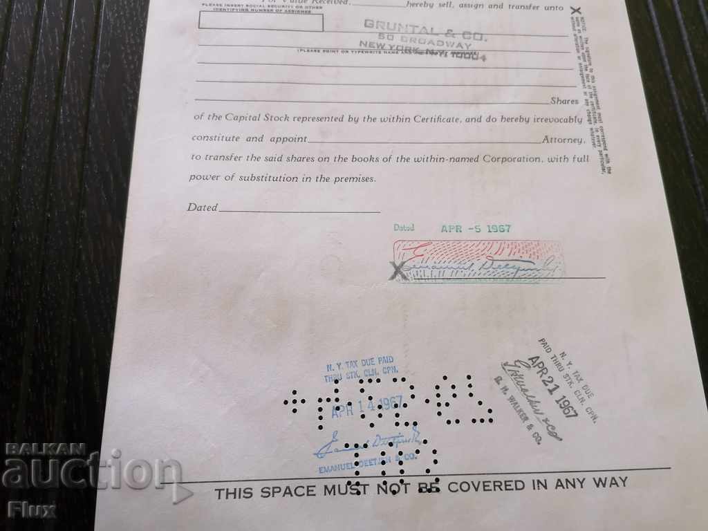 Share certificate E. J. Korvette Inc. | 1967 - 7 Share certificate E. J. Korvette Inc. | 1967 - 7