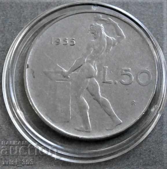 Italia 50 de lire sterline 1955