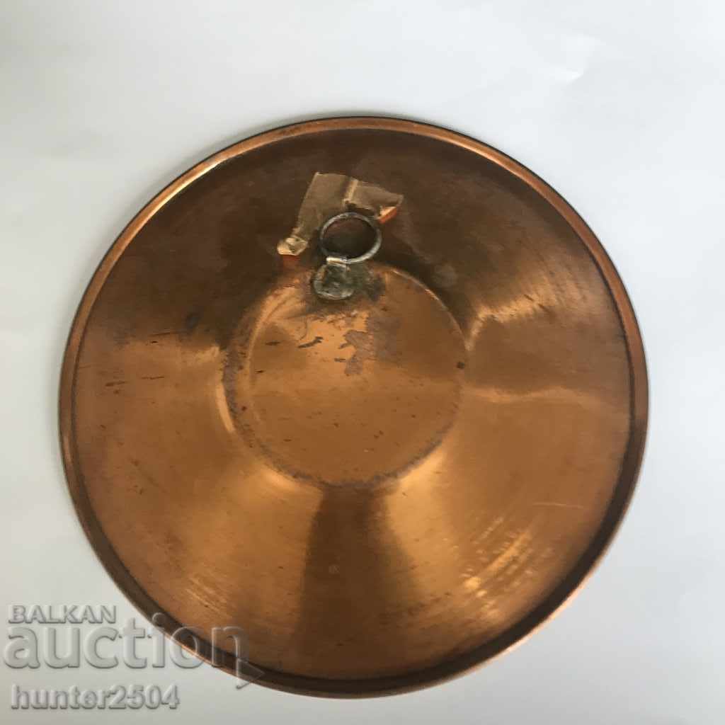 Auction  Plate - copper, painted, for the wall, 14 cm
