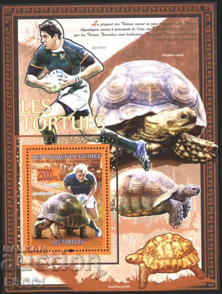 Pure block Fauna Turtles Sport Rugby 2008 from Guinea