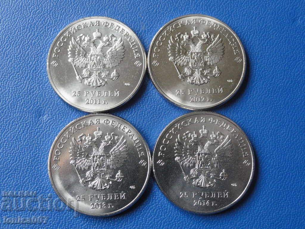Russia 2011-14 - 25 rubles ''Sochi Olympics '94'' (4 pieces) with price 25.00 BGN | € 12.78 Russia 2011-14 - 25 rubles ''Sochi Olympics '94'' (4 pieces) with price 25.00 BGN | € 12.78